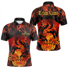 Load image into Gallery viewer, Custom Fire Flame Viking Dragon Bowling Polo Team Shirts For Men, Celtic Bowling Shirts IPHW8587