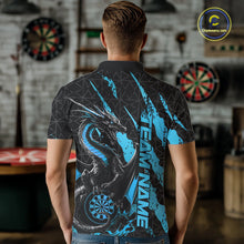 Load image into Gallery viewer, Custom Black And Blue Dragon Dart Men Polo Shirts, Team Dart Jerseys IPHW10753