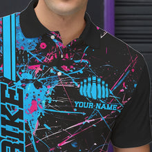 Load image into Gallery viewer, Custom Blue And Pink Strike Bowling Shirts For Men And Women, Camo Bowling Team Jerseys IPHW6428