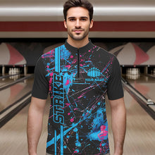 Load image into Gallery viewer, Custom Blue And Pink Strike Bowling Shirts For Men And Women, Camo Bowling Team Jerseys IPHW6428