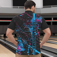 Load image into Gallery viewer, Custom Blue And Pink Strike Bowling Shirts For Men And Women, Camo Bowling Team Jerseys IPHW6428