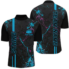 Load image into Gallery viewer, Custom Blue And Pink Strike Bowling Shirts For Men And Women, Camo Bowling Team Jerseys IPHW6429