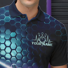 Load image into Gallery viewer, Custom Blue And Purple Holographic Bowling Team Polo Shirts For Men, Bowlers Outfit IPHW8901