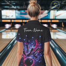 Load image into Gallery viewer, Custom Colorful Elegant Butterfly Bowling Women Polo Shirt, Flame Bowlers Jersey IPHW11012