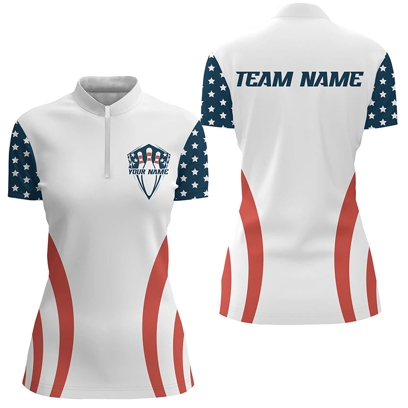 Custom American Flag Bowling Team Jerseys, Patriotic Bowling Tournament Bowling Team Shirts IPHW6613