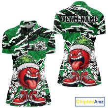 Load image into Gallery viewer, Custom Funny Christmas Bowling Women Quarter-Zip Shirts, Crazy Bowling Ball Xmas Outfit IPHW10132