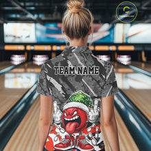 Load image into Gallery viewer, Custom Funny Christmas Bowling Women Polo Shirts, Crazy Bowling Ball Xmas Outfit IPHW10134