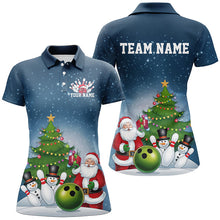 Load image into Gallery viewer, Custom Christmas Ladies Bowling Shirts, Funny Santa Bowling Tournament Shirt Bowler Gift IPHW7977