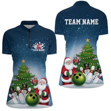 Load image into Gallery viewer, Custom Christmas Ladies Bowling Shirts, Funny Santa Bowling Tournament Shirt Bowler Gift IPHW7977