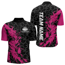 Load image into Gallery viewer, Black And Pink Custom Bowling Tournament Quarter-Zip Shirts For Men, Bowling Pattern Team Jerseys IPHW8422