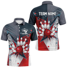 Load image into Gallery viewer, Custom Patriotic Bowling Shirts For Men, Red White And Blue Bowling Team League Shirt IPHW7530