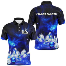 Load image into Gallery viewer, Custom Blue Galaxy Bowling Shirts For Men, Bowling Team Shirts Bowlers Outfits IPHW7546