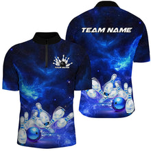 Load image into Gallery viewer, Custom Blue Galaxy Bowling Shirts For Men, Bowling Team Shirts Bowlers Outfits IPHW7546