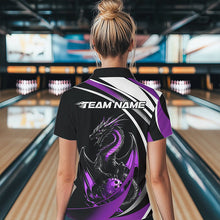 Load image into Gallery viewer, Custom Black And Purple Dragon Bowling Jerseys, Dragon Bowling Team Womens Quarter-Zip Shirts IPHW8650