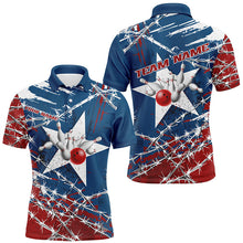 Load image into Gallery viewer, Custom Texas Bowling Shirts For Men, Barbed Wire Texas Star Bowling Team Shirt Bowler Outfit  IPHW7549