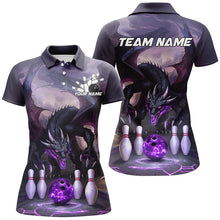 Load image into Gallery viewer, Custom Purple Dragon Bowling Shirts For Women, Bowling Team Shirt Bowler Outfit Uniform IPHW7986