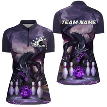 Load image into Gallery viewer, Custom Purple Dragon Bowling Shirts For Women, Bowling Team Shirt Bowler Outfit Uniform IPHW7986