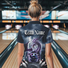 Load image into Gallery viewer, Custom Thunder Lightning Purple Dragon Womens Bowling Quarter-Zip Shirts, Team Uniform IPHW8676