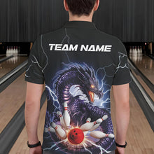 Load image into Gallery viewer, Custom Thunder Lightning Dragon Bowling Polo Shirts For Men, Dragon Bowling League Shirt IPHW8677