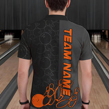 Load image into Gallery viewer, Custom Black And Orange Strike Bowling Polo Shirts For Men, Striking Team Bowling Jerseys IPHW8457