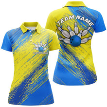 Load image into Gallery viewer, Yellow And Blue Ladies Bowling Shirts Team, Custom Name Bowling Tournament Jerseys IPHW6190