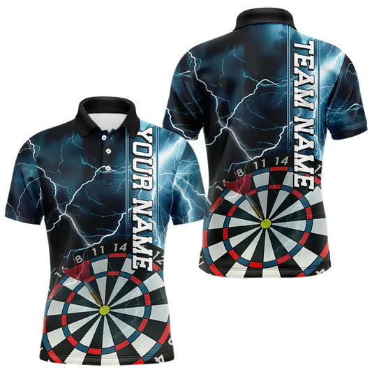 Blue Thunder Lightning Dartboard Custom Dart Polo Shirts For Men, Dart Team Jerseys IPHW8487