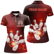 Load image into Gallery viewer, Red Thunder Lightning Custom Bowling Shirts For Women, Personalized Bowling Team Jerseys IPHW5153