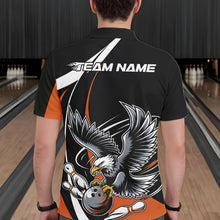 Load image into Gallery viewer, Custom Black And Orange Eagle Bowling Jerseys, Eagle Bowling League Shirt Team Uniform IPHW10814