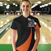 Load image into Gallery viewer, Custom Black And Orange Eagle Bowling Jerseys, Eagle Bowling League Shirt Team Uniform IPHW10814