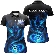 Load image into Gallery viewer, Black And Green Custom Dragon Ladies Bowling Shirts, Bowling Team Uniform Bowler Outfits IPHW7615