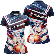 Load image into Gallery viewer, Custom Texas Flag Bowling Team Shirts For Women, Ladies Texas Bowling Jerseys IPHW6259