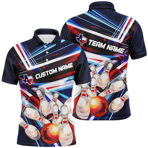 Custom Texas Flag Bowling Team Shirts For Men And Women, Unisex Texas Bowling Jerseys IPHW6259