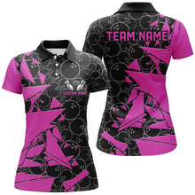 Load image into Gallery viewer, Custom Pink Bowling Team Shirts For Women, Bowling Ball Pattern Bowlers Outfits IPHW6268