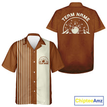 Load image into Gallery viewer, Custom Classic Striped Vintage Bowling  Shirt, Retro Bowling Button Up Team Shirt IPHW10074