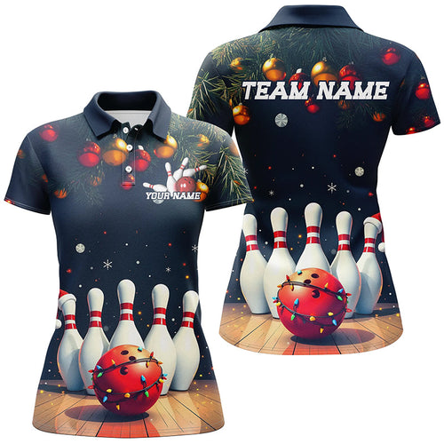 Christmas Bowling Shirts For Women, Custom Christmas Bowling Team Uniform Bowlers Otufits IPHW7844