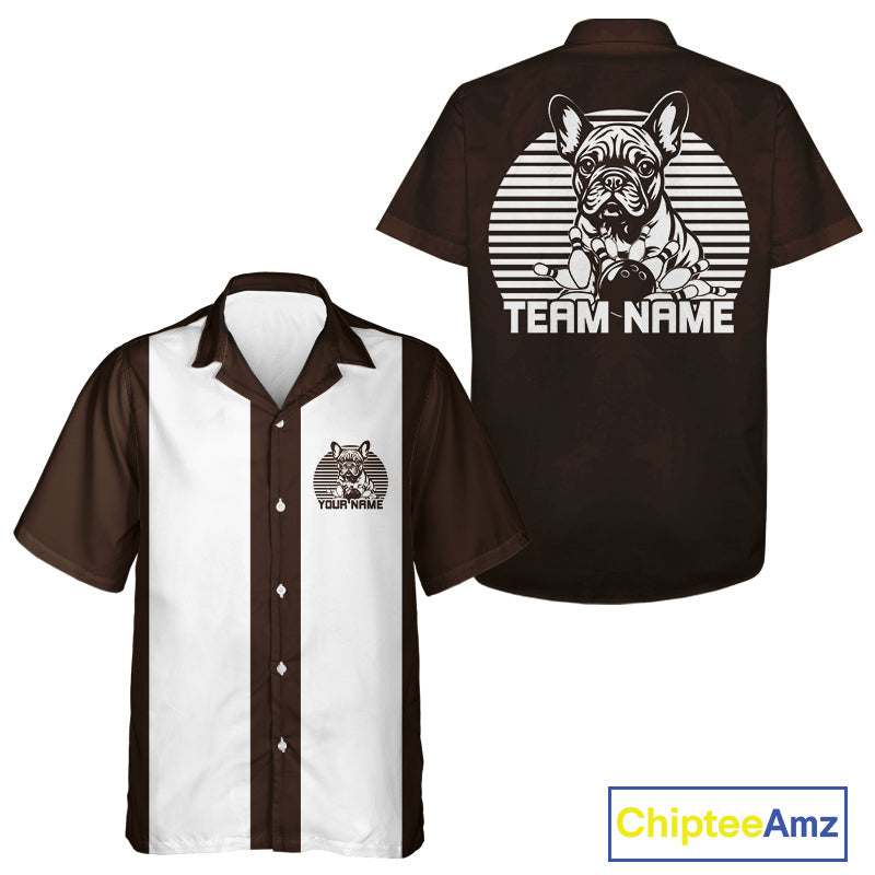 Custom French Bulldog Retro Bowling Shirt, Vintage Dog Lovers Bowling Shirt IPHW10219