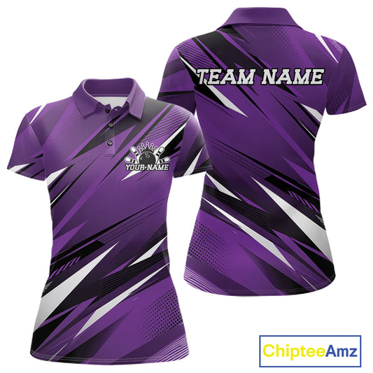 Purple sports jersey with black and white patterns, customizable text, and Chiptee Amz branding.