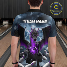 Load image into Gallery viewer, Custom Purple Dragon Bowling Men Polo Shirts, Dragon Bowling Team Tournament Outfit IPHW9107