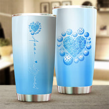 Load image into Gallery viewer, Custom Blue Heart Pickleball Tumbler Cup For Men And Women, Valentines Pickleball Couple IPHW8194