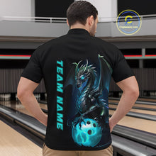 Load image into Gallery viewer, Custom Men Bowling Quarter Zip Shirts Blue Dragon Bowling Team Jerseys Bowling League Shirts IPHW5351