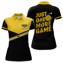 Load image into Gallery viewer, "Just One More Game" Custom Yellow Pickleball Polo Shirts For Men, Pickleball Uniform Apparel IPHW6722