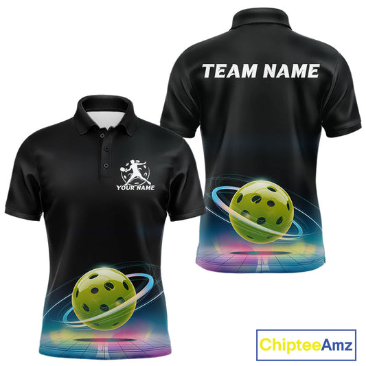 Custom Galaxy Pickleball Polo Shirts For Men, Pickleball Team League Shirt IPHW9435