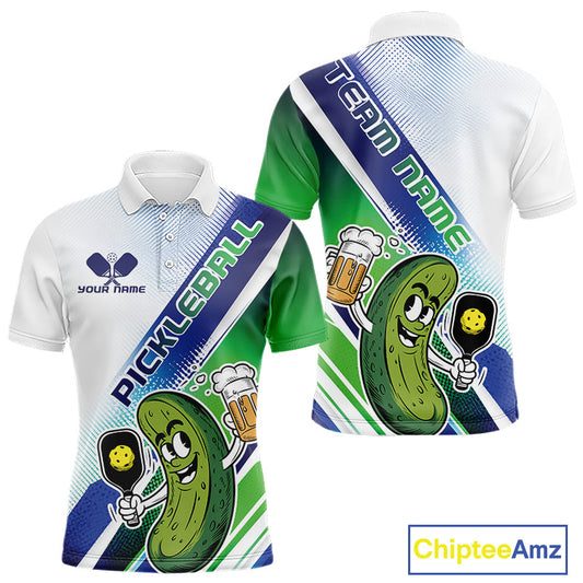 Custom Funny Pickles Play Pickleball Polo Shirts For Men, Humorous Pickleball Team Shirt IPHW9438