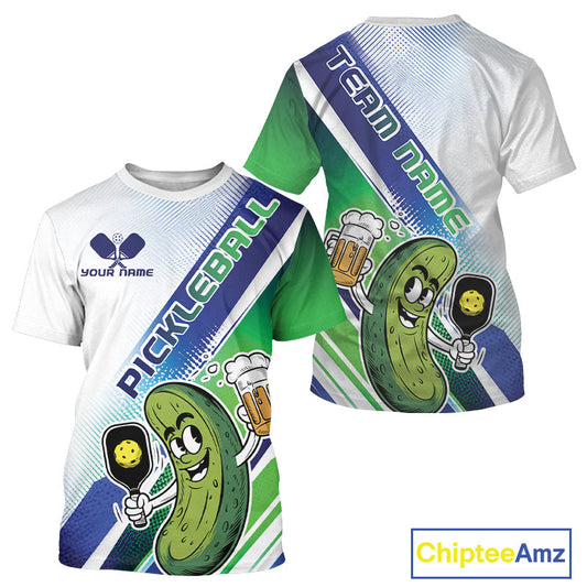 Custom Funny Pickles Play Pickleball T-Shirts For Men, Humorous Pickleball Team IPHW9438