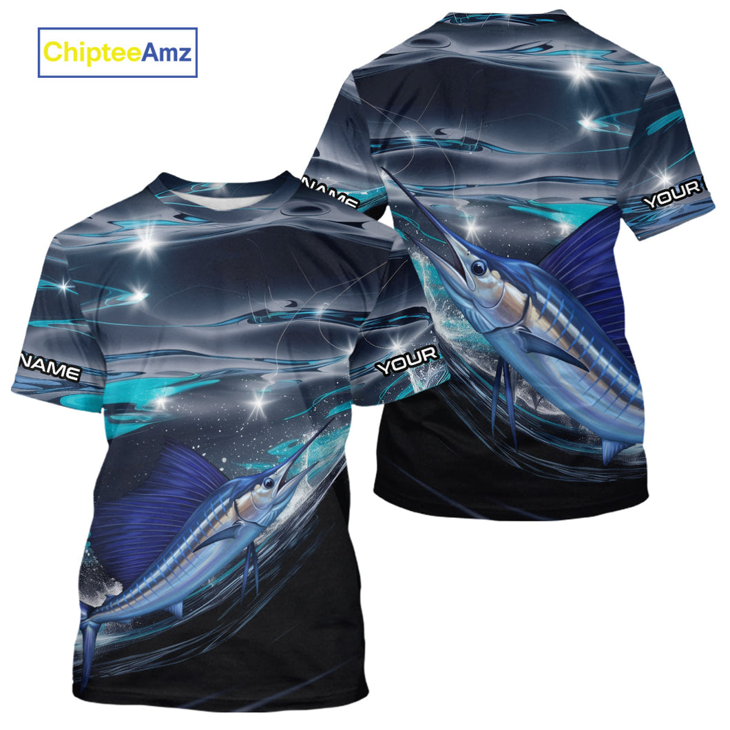 Custom Sailfish Fishing Saltwater Performance Fishing T-Shirts IPHW9346