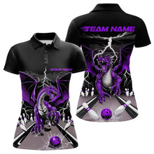 Load image into Gallery viewer, Custom Purple Dragon On The Lane Bowling Polo Shirts For Women, Dragon Bowling Team Shirt IPHW9102