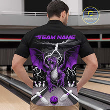 Load image into Gallery viewer, Custom Purple Dragon On The Lane Bowling Quarter-Zip Shirts For Men, Dragon Bowling Team Shirt IPHW9102