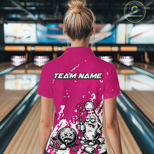 Load image into Gallery viewer, Pink Custom Drunk Bowling Ball And Pin Funny Women Quarter-Zip Shirt, Bowling And Beer IPHW11235