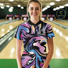 Load image into Gallery viewer, Custom Colorful Bowling Tournament Women Quarter-Zip Shirt, Bowling League Shirt  IPHW11435
