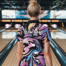 Load image into Gallery viewer, Custom Colorful Bowling Tournament Women Quarter-Zip Shirt, Bowling League Shirt  IPHW11435